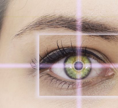 concept art for LASIK with a close up of a targeted eye